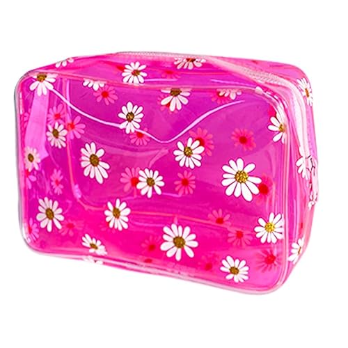 TSA-zugelassener Kulturbeutel – Grünes Gänseblümchenmuster, transparente Make-up-Tasche für Damen, Reisen, Urlaub, Badezimmer, Organisation, Pink, Modern TSA-zugelassener Kulturbeutel – Grünes Gänseblümchenmuster, transparente Make-up-Tasche für Damen, Reisen, Urlaub, Badezimmer, Organisation, Pink, Modern von TotePrint