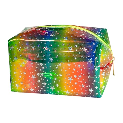 TotePrint Holografischer Stern, wasserdichte PVC-Make-up-Tasche, schimmernder Kosmetik-Organizer für Damen und Herren, Rave-Festival-Essentials & den täglichen Gebrauch, Grün , Modern von TotePrint