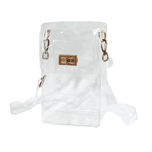 TotePrint Kleine Holographische PVC Umhängetasche |Wasserdichte Crossbody Bag für Strand, Reise & Alltag Leicht & Kompakt mit Reißverschluss (Transparent) von TotePrint