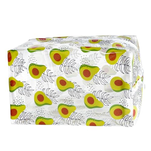 TotePrint Transparente Kosmetiktasche mit Kiwi-Druck, wasserdicht, wiederverwendbar, geeignet für Geschenksammlung, tragbarer Organizer, D1037-11, Modern von TotePrint