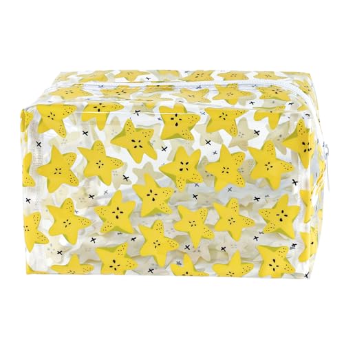 TotePrint Transparente Kosmetiktasche mit Kiwi-Druck, wasserdicht, wiederverwendbar, geeignet für Geschenksammlung, tragbarer Organizer, D1037-9, Modern von TotePrint