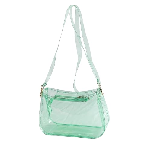 TotePrint Transparente PVC Crossbody Tasche, Wasserdicht Umhängetasche wasserfest, 20 x 12 x 7 cm, mit Verstellbarem Schulterriemen für Reisen, Schwimmbad & Alltag (Mintgrün) von TotePrint