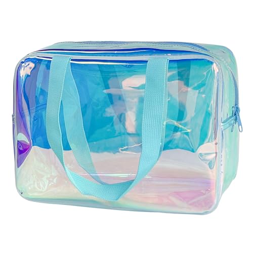 TotePrint wasserdichte Blumenmuster PVC Kosmetiktasche 30×21×11cm - Reißverschluss Tragetasche für Damen Herren Reise Schwimmbad Urlaub (DE-A230023-298-5) von TotePrint