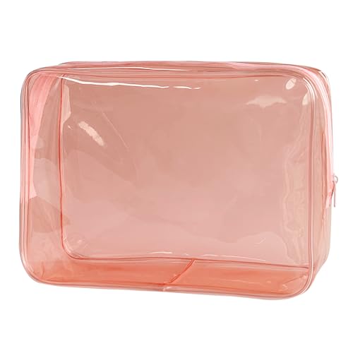 TotePrint wasserdichte PVC Kosmetiktasche - Reißverschluss Schminktasche für Damen & Herren Reiseorganisation 25x18x6 cm (Braun) von TotePrint