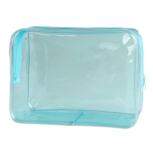 TotePrint wasserdichte PVC Kosmetiktasche - Reißverschluss Schminktasche für Damen & Herren Reiseorganisation 25x18x6 cm (Der Himmel blau) von TotePrint