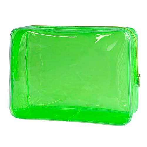 TotePrint wasserdichte PVC Kosmetiktasche - Reißverschluss Schminktasche für Damen & Herren Reiseorganisation 25x18x6 cm (Grün) von TotePrint