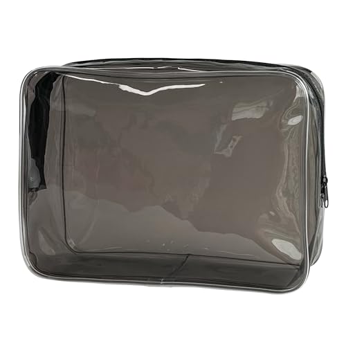 TotePrint wasserdichte PVC Kosmetiktasche - Reißverschluss Schminktasche für Damen & Herren Reiseorganisation 25x18x6 cm (Schwarz) von TotePrint