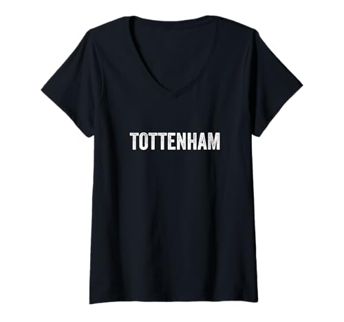 Damen Tottenham Used-Look T-Shirt mit V-Ausschnitt Damen Tottenham Used-Look T-Shirt mit V-Ausschnitt von Tottenham GFX Merch