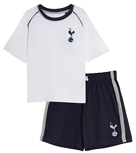 Kinder Tottenham Hotspur FC Kurz-Pyjama für Jungen und Fußballclub, Kurze Hose + T-Shirt Gr. 13 Jahre, weiß von Lora Dora