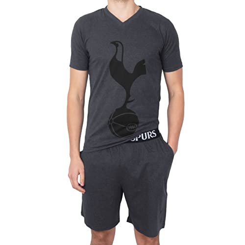 Tottenham Hotspur - Herren Schlafanzug-Shorty - Offizielles Merchandise - Grau - L von Tottenham Hotspur