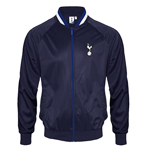 Tottenham Hotspur - Herren Trainingsjacke - Offizielles Merchandise - Dunkelblau mit gestreiftem Kragen - L von Tottenham Hotspur