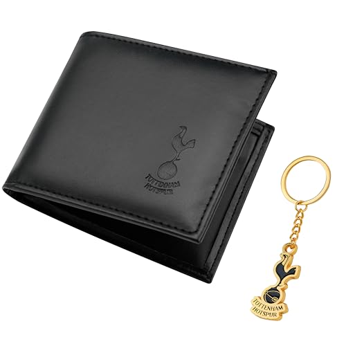 Tottenham Hotspur F.C. Sports Fan Wallet Zubehör Set mit Kartenfächern & Münzfach, Supporters' Gear - Sporen Geschenke für Männer, Schwarz , Einheitsgröße, Modern von Tottenham Hotspur