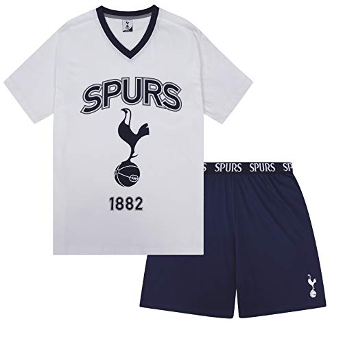 Tottenham Hotspur - Herren Schlafanzug-Shorty - Offizielles Merchandise - Weiß Wappen - L von Tottenham Hotspur