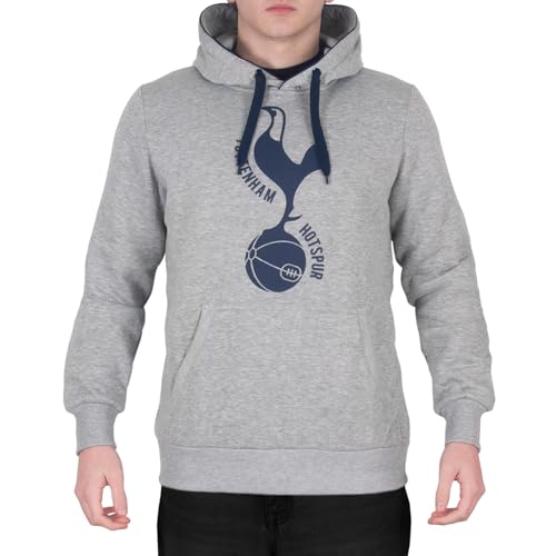 Tottenham Hotspur - Herren Fleece-Kapuzenpullover mit Grafik-Print - Offizielles Merchandise - Geschenk für Fußballfans - Grau - L von Tottenham Hotspur