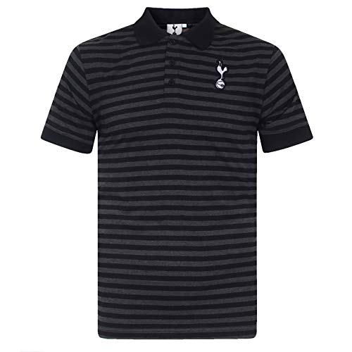 Tottenham Hotspur - Herren Polo-Shirt mit Streifen - Offizielles Merchandise - Geschenk für Fußballfans - Schwarz/Grau - S von Tottenham Hotspur