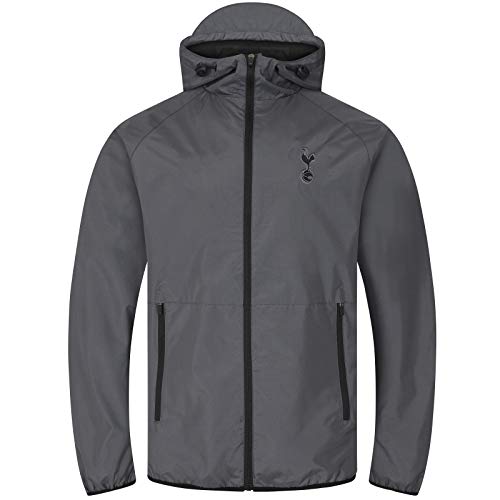 Tottenham Hotspur - Herren Wind- und Regenjacke - Offizielles Merchandise - Geschenk für Fußballfans - Grau - Kapuze mit Schirm - L von Tottenham Hotspur