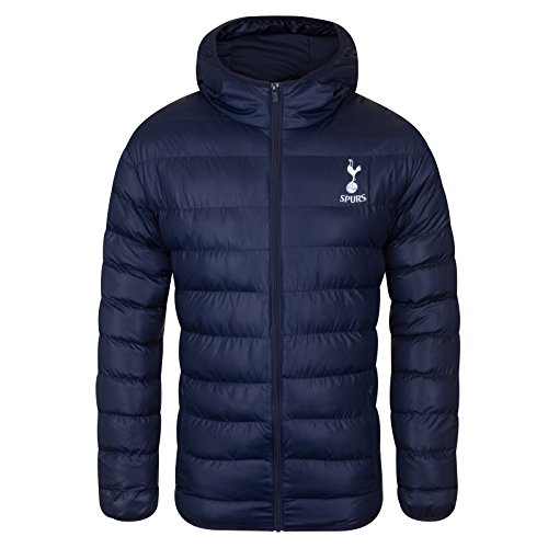 Tottenham Hotspur - Herren Winter-Steppjacke mit Kapuze - Offizielles Merchandise - Geschenk für Fußballfans - Dunkelblau - L von Tottenham Hotspur