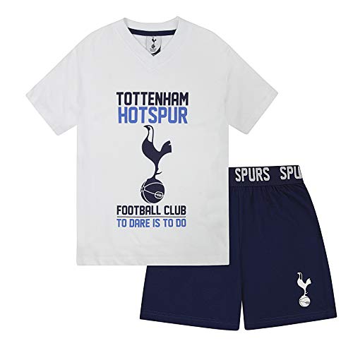 Tottenham Hotspur - Kinder Schlafanzug-Shorty - Offizielles Merchandise - Geschenk für Fußballfans - Weiß - 6-7 Jahre von Tottenham Hotspur