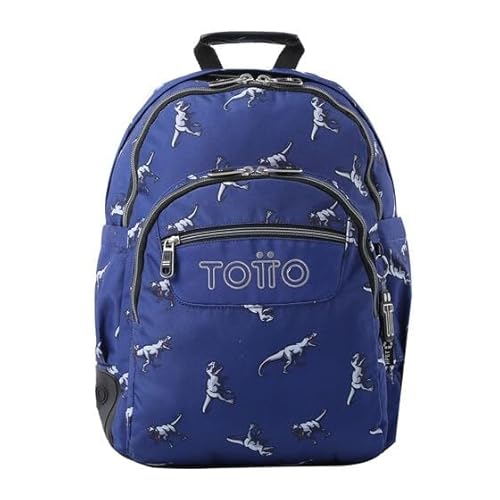 TOTTO Unisex Kinder Mochila Rayol-Dinosaurs Blue Rucksack, bunt von Totto