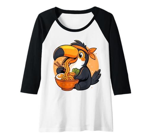 Damen Kawaii Tucan Essen Ramen Grafik Japanische Tukan-Grafik Raglan Damen Kawaii Tucan Essen Ramen Grafik Japanische Tukan-Grafik Raglan von Toucan Eating Ramen Funny Japanese Kawaii Design