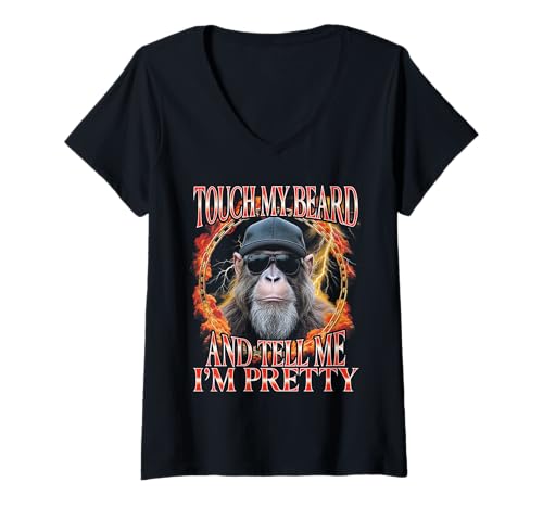 Damen Berühre Meinen Bart und sag Mir, DASS ich ziemlich lustig Bin Bootleg Dad T-Shirt mit V-Ausschnitt Damen Berühre Meinen Bart und sag Mir, DASS ich ziemlich lustig Bin Bootleg Dad T-Shirt mit V-Ausschnitt von Touch My Beard And Tell Me I'm Pretty Funny