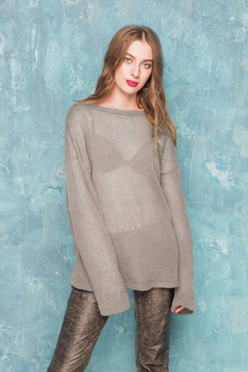 Fw 2019/20 - Verkauf 20% Rabatt. Alpaka Grau Elegant Gestrickte Damen Pullover Winter Casual Qualität Ski Resort Warm Top 10 Trends von TouchMebyOKovalenko