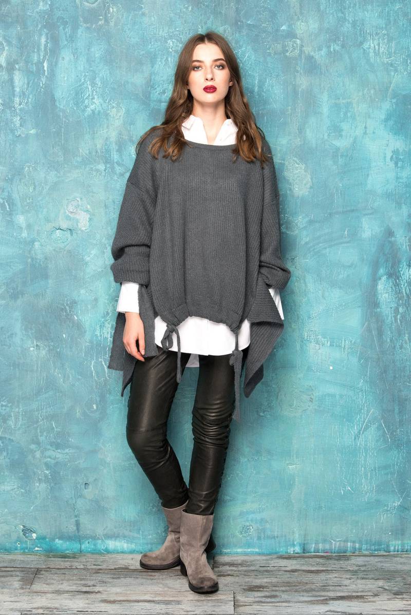 Fw 2020/21 Bestseller Alpaka Mohair Dunkel Grau Elegant Gestrickte Damen Pullover Winter Casual Warm Top 10 Trends von TouchMebyOKovalenko