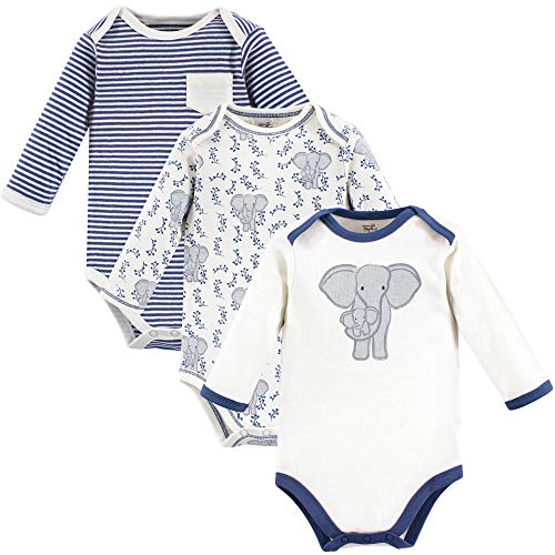 Touched by Nature Baby-Body aus Bio-Baumwolle, Elefant Langarm 3er Pack, 0-3 Monate von Touched by Nature