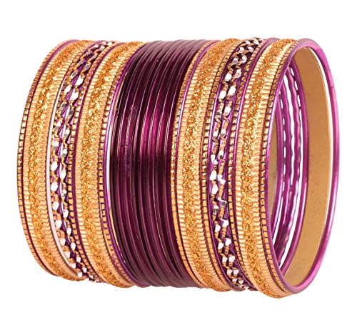 Touchstone „Bunte 2 Dutzend Armreif Kollektion“ Indische Bollywood Pastell Burgund Goldene Glasur Designer Schmuck Special Große Größe Armreif Armbänder Set von 24 in Goldton für Frauen. Touchstone „Bunte 2 Dutzend Armreif Kollektion“ Indische Bollywood Pastell Burgund Goldene Glasur Designer Schmuck Special Große Größe Armreif Armbänder Set von 24 in Goldton für Frauen. von Touchstone