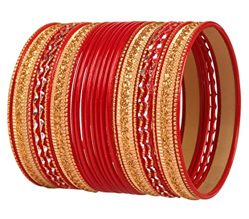 Touchstone 2 Dutzend Armreifsammlungslegierungsmetall maserte spezielle Armreifarmbänder des heißen roten Entwerferschmucks für Damen 2.75 Set 2 groß rot von Touchstone