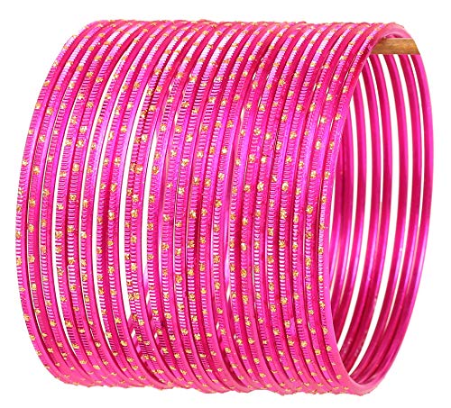 Touchstone 2 Dutzend spezielle Armreifarmbänder aus strukturiertem, seidigem Fuchsia-Legierungsmetall für Damen 2.75 Set 2 Silky Fuchsia von Touchstone