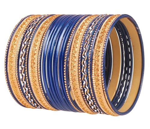 Touchstone 2 Dutzend strukturierte blaue Spezialarmbänder aus legiertem Metall für Damen 2.75 Set 2 Blau von Touchstone