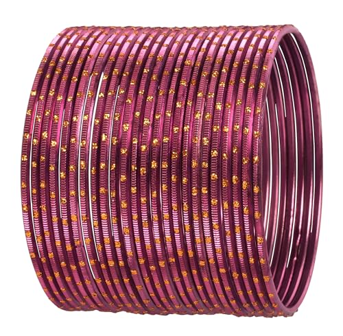 Touchstone 2 Dutzend strukturierte seidige magentafarbene Spezialarmbänder aus legiertem Metall für Damen 2.75 Set 2 Silky Magenta von Touchstone