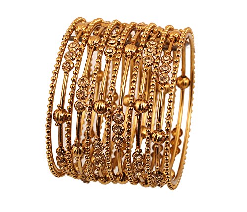 Touchstone Armreif Sammlung filigran Draht gelb Faux Citrin Korn Arbeit Bälle Designer Schmuck Metall Armreifen Armbänder für Damen 2.5 Citrine von Touchstone