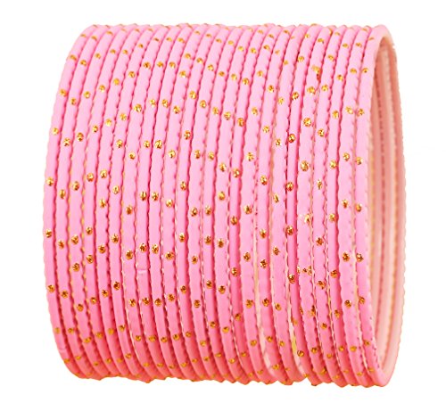 Touchstone Bangle Collection exklusive Glasur Designer Schmuck spezielle Armreifen Armbänder für Damen 2.62 Set 2 Hell-Pink von Touchstone
