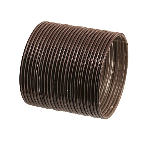 Touchstone Bunte Armband-Kollektion recht attraktiven Blick Jet Black Textured Farbe indischen Bollywood Thin Designerschmuck Metallarmband-Armbänder für Frauen. Set 24. von Touchstone