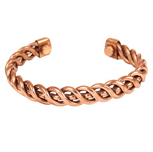 Touchstone Copper Armband im tibetischen Stil. Handgeschmiedet aus massivem und hochfestem reinem Kupfer. Elegantes Design mit Seildrehung. von Touchstone