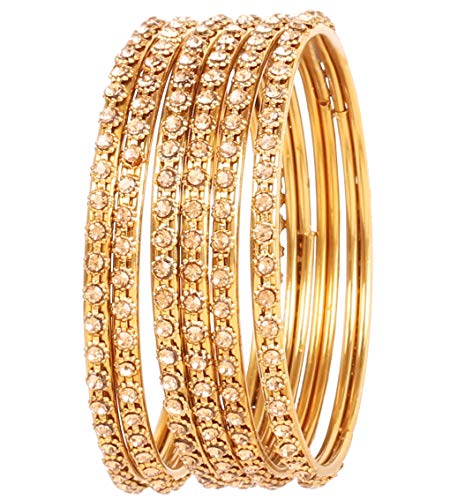Touchstone Goldene Armband-Kollektion indischen Bollywood Stunning Filigree Gelb Strass reizend Blick Designerschmuck Armband-Armbänder Set 6 in Antique Goldton für Frauen. Touchstone Goldene Armband-Kollektion indischen Bollywood Stunning Filigree Gelb Strass reizend Blick Designerschmuck Armband-Armbänder Set 6 in Antique Goldton für Frauen. von Touchstone