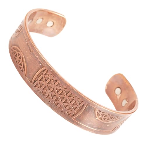 Touchstone Handcrafted By Indian Skilled Artisans Durable High Gauge Pure Copper Peace Exotic Celtic Design Chakra Mediation Magnetic Bracelets In Natural Tone. von Touchstone