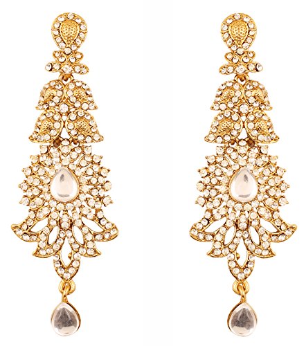 Touchstone Indische Bollywood Paisley Rhines Designer Brautschmuck Ohrringe für Frauen Gold von Touchstone