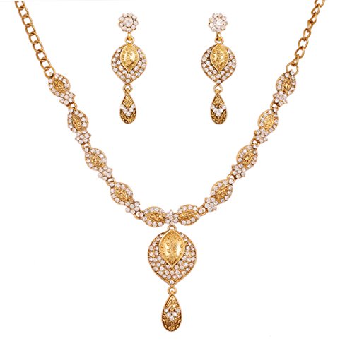 Touchstone Indische Bollywood feine Handwerkskunst bunt weiß Rhein s Schmuck Collier-Set für Damen Gold von Touchstone