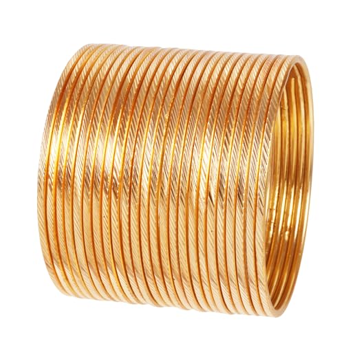 Touchstone Indischer Bollywood-Armreif, hübsches Handgetriebe, geschlagenes Metall, feine Schnittkanten, Armreif, Armreif, Armbänder in Gold- oder Weißton für Damen., XL - Circ 8.6 in-Indn Size von Touchstone