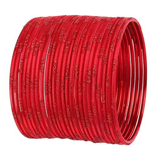 Touchstone NEU Indische Bollywood Frisch Mode Trend Setter Wunderschön gravierte Arbeit funkelnder Strass rot Designer Schmuck entzückende Armbänder Armreif. Set von 24.Für Frauen. von Touchstone