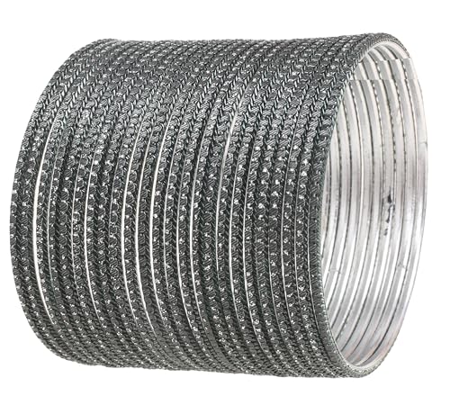 Touchstone NEU Pastell Farbe Bangle Collection, indischen Bollywood Hand gebohrt Silber Tinge Henna grüne Farbe Designer Schmuck Armbänder Armreif. Satz von 24. Für Frauen von Touchstone