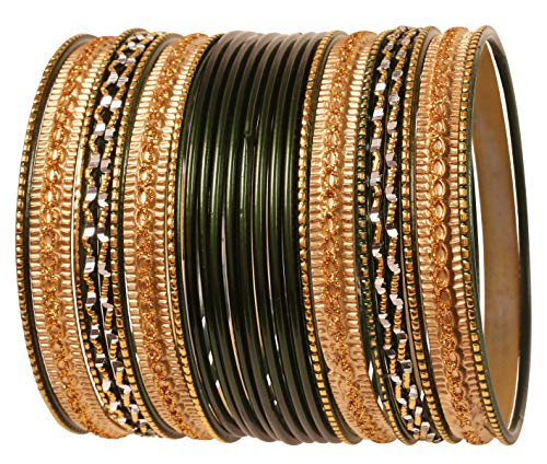 Touchstone NEU Colorful 2 Dozen Kollektion“, indisches Bollywood-Legierungsmetall, strukturiertes Henna-Grün, Golden, besonderes großes Set, 24er-Set. In antikem Goldton für Frauen. Touchstone NEU Colorful 2 Dozen Kollektion“, indisches Bollywood-Legierungsmetall, strukturiertes Henna-Grün, Golden, besonderes großes Set, 24er-Set. In antikem Goldton für Frauen. von Touchstone