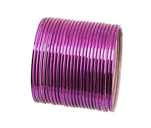 Touchstone moderner Stil, hübscher Look, leidenschaftlich, lila, strukturierte Farbe, Handgelenkfüller, indischer Bollywood-dünner Designer-Schmuck, Metall-Armreif für Frauen. 24er-Set. von Touchstone