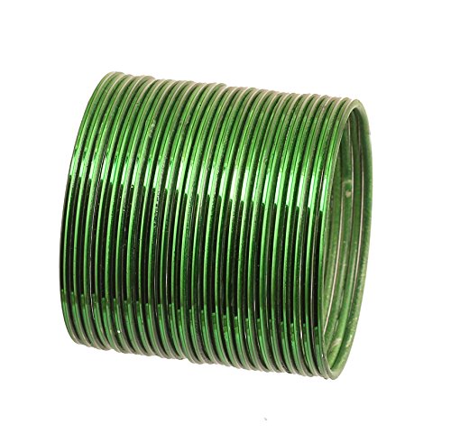 Touchstone moderner Stil, hübscher attraktiver Look, meergrün, strukturierte Farbe, Handgelenkfüller, indischer Bollywood-dünner Designer-Schmuck, Metall-Armreif für Frauen. 24er-Set. von Touchstone