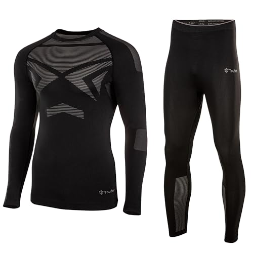 Toufer Thermal Underwear Set Thermoactive Flexible Quick Dry Breathable Seamless for Skiing Cycling Winter Sports ThermaFlex XS - S von Toufer