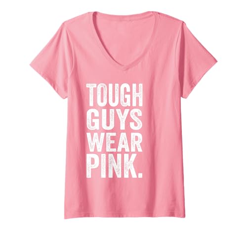 Damen Harte Jungs tragen Rosa T-Shirt mit V-Ausschnitt Damen Harte Jungs tragen Rosa T-Shirt mit V-Ausschnitt von Tough Guys Wear Pink Gift