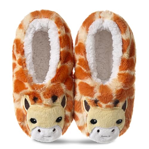 Tough Land Niedliche Tier-Haussocken mit Griffen für Damen, rutschfest, warm, flauschig, gemütlich, Giraffe, X-Large Tough Land Niedliche Tier-Haussocken mit Griffen für Damen, rutschfest, warm, flauschig, gemütlich, Giraffe, X-Large von Tough Land